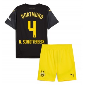 Billiga Borussia Dortmund Nico Schlotterbeck #4 Bortatröja Barn 2024-25 Kortärmad (+ Korta byxor)